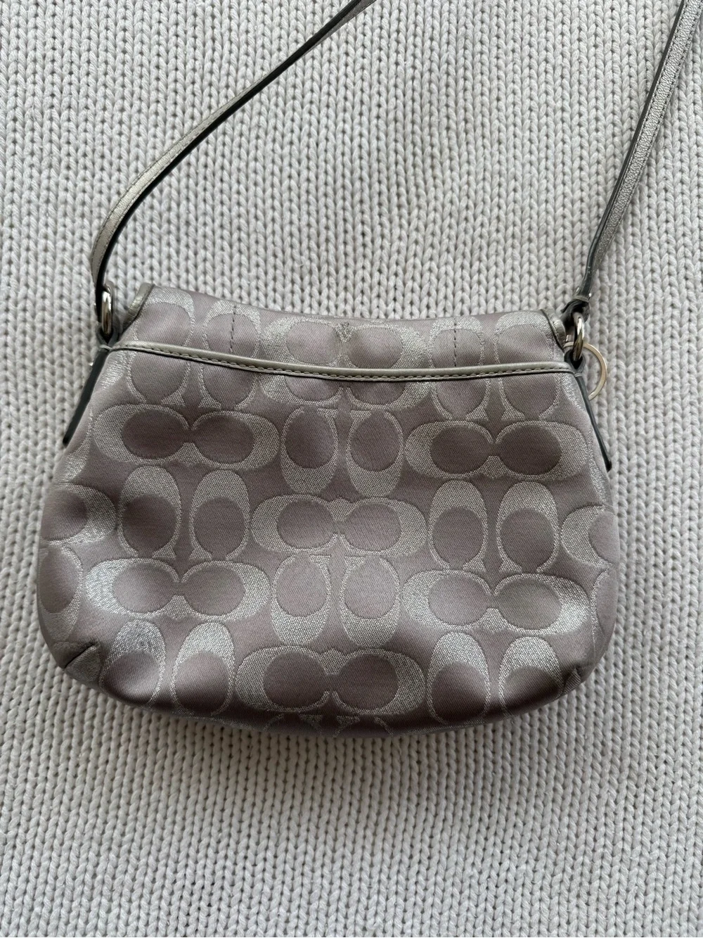 Coach Metallic Taupe Signature Saddle Crossbody